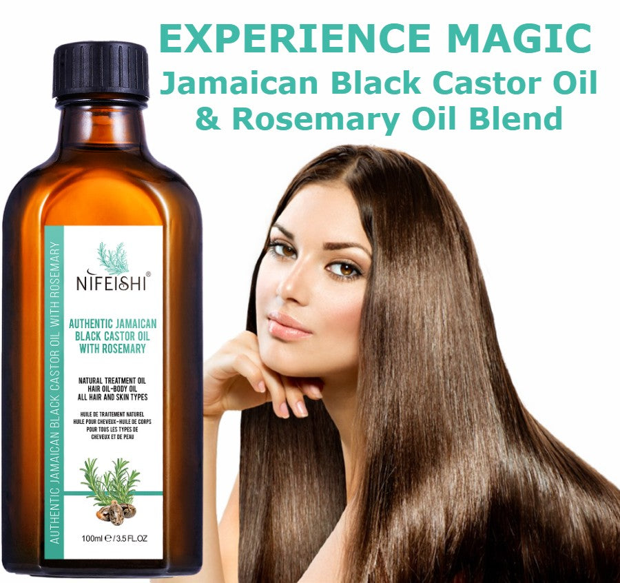 Jamaican Black Castor Oil and Rosemary Oil Blend For Hair Growth & Skin Care 100ml
