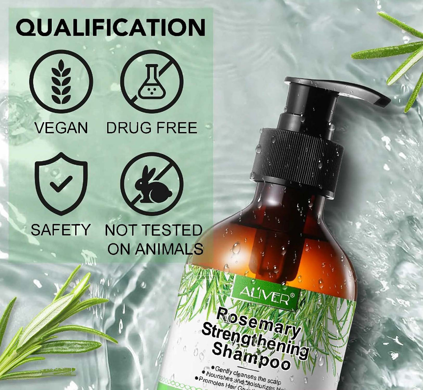 Aliver Rosemary Shampoo With Infused Biotin & Castor Oil Hair Growth Treatment