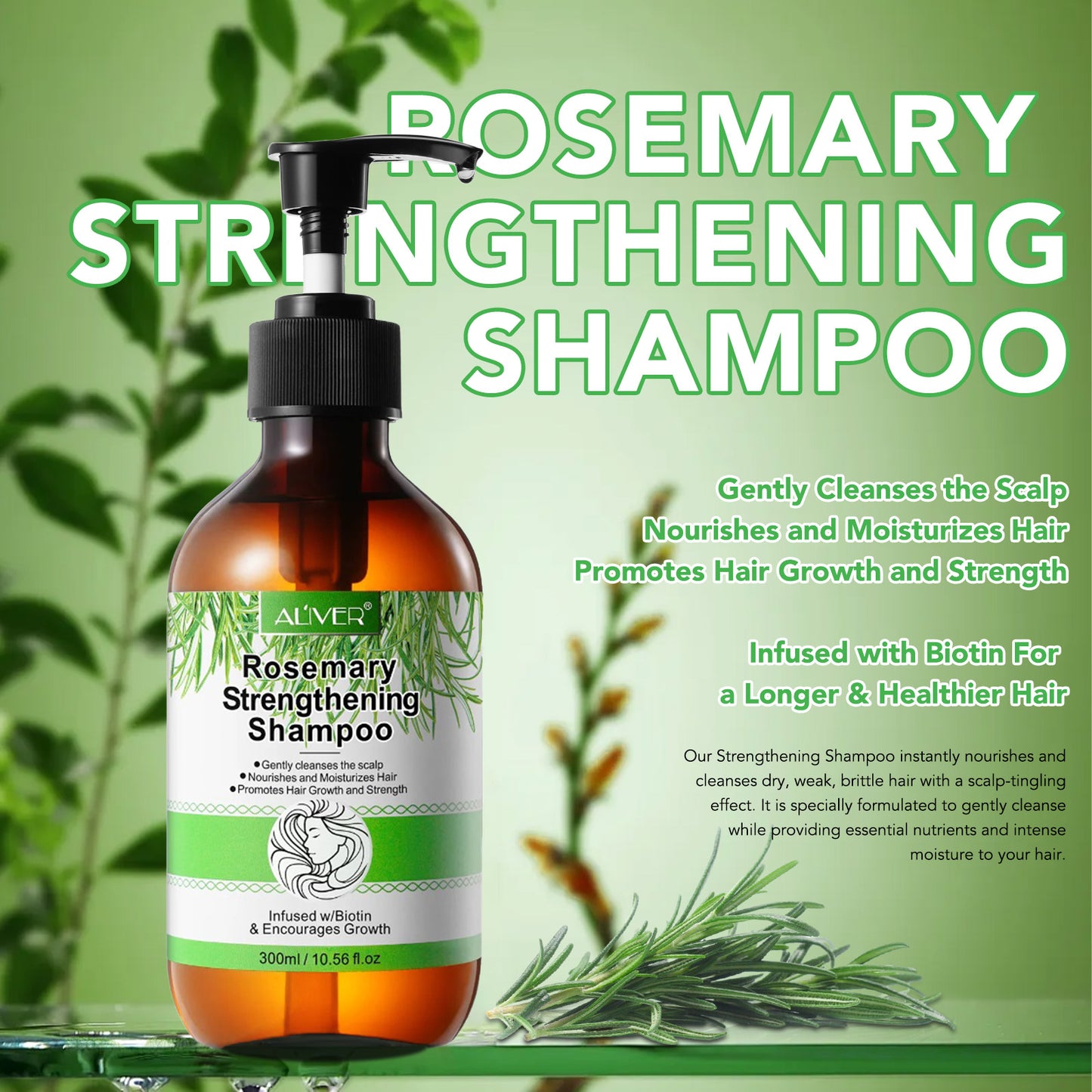 Aliver Rosemary Shampoo With Infused Biotin & Castor Oil Hair Growth Treatment