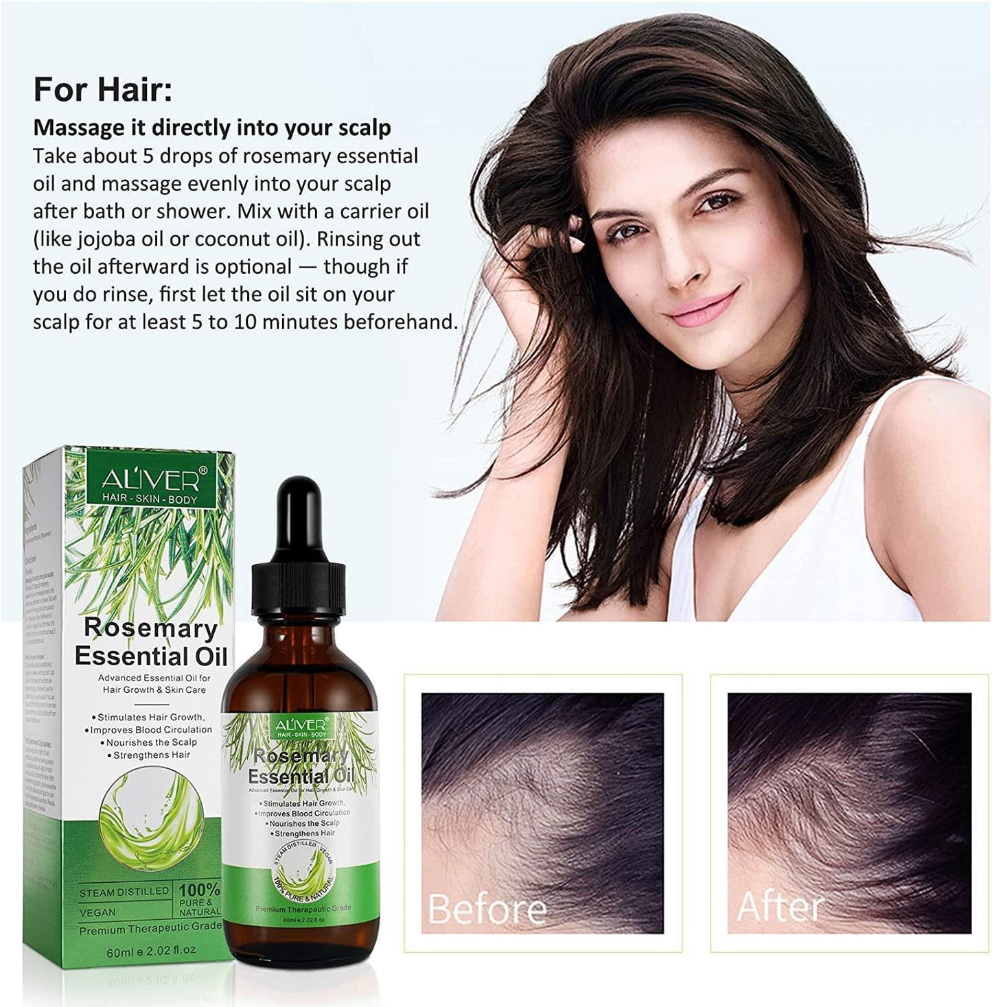 Aliver Rosemary Oil For Hair Growth - Strengthen, Nourish & Prevent Hair Loss
