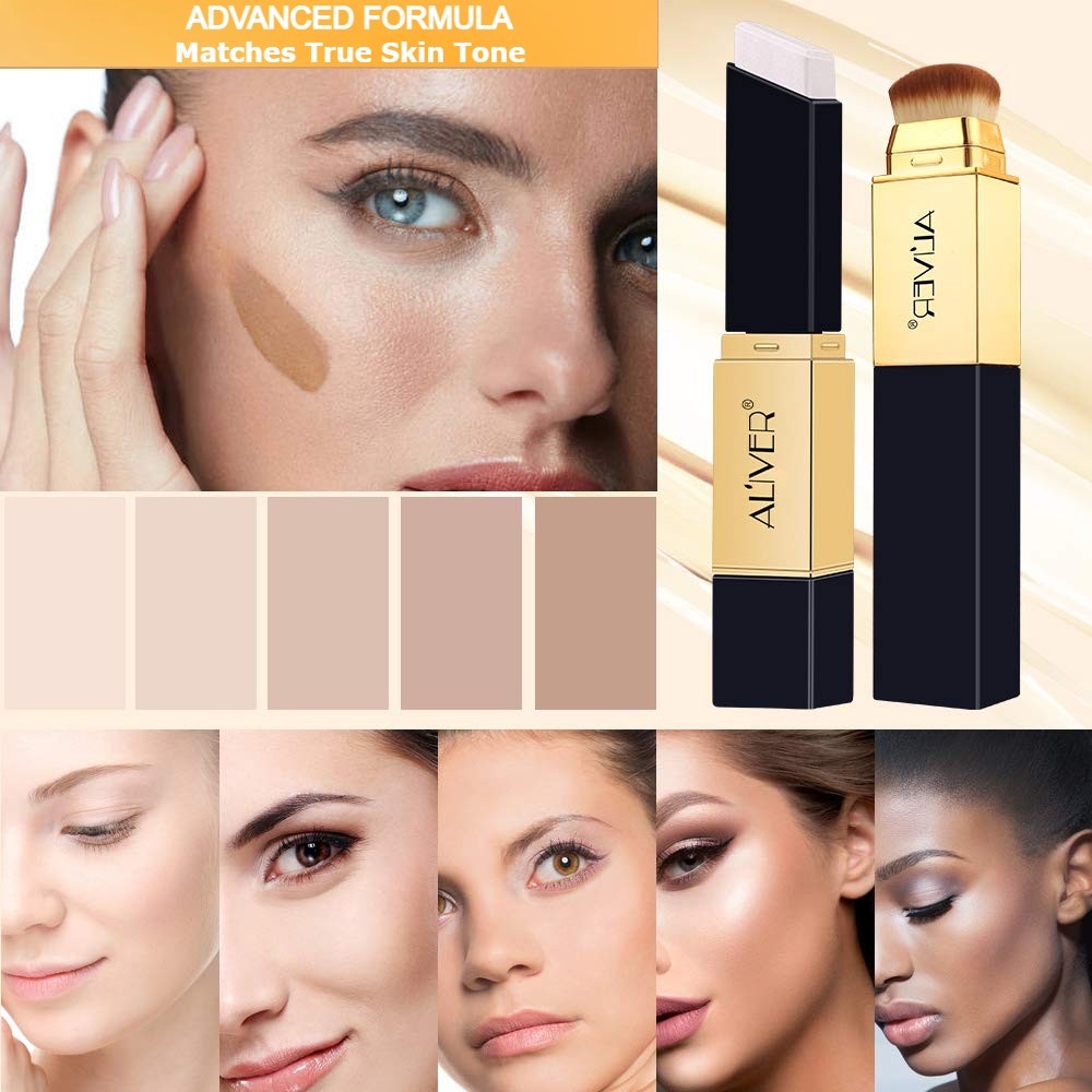 Aliver 2 in 1 Colour Changing Foundation with Concealer | True Match Skin Tone Makeup