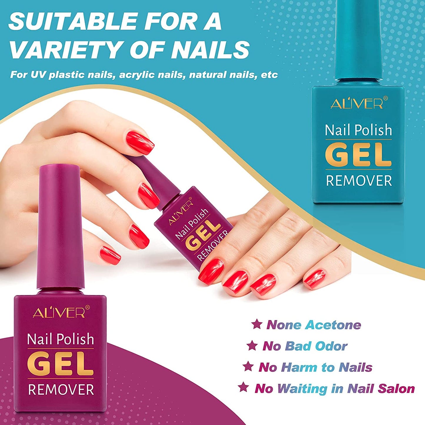 Aliver Magic Nail Polish Remover Gel - 2pcs Set