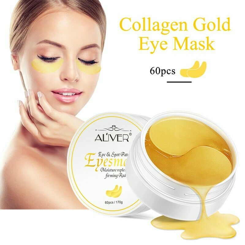 Aliver Under Eye Collagen Gold Eye Patches for Dark Circles, Eye Bags & Puffy Eyes 60 pcs