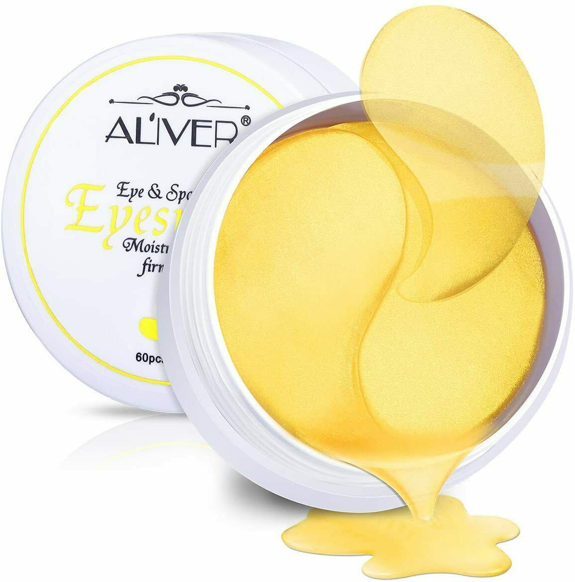 Aliver Under Eye Collagen Gold Eye Patches for Dark Circles, Eye Bags & Puffy Eyes 60 pcs
