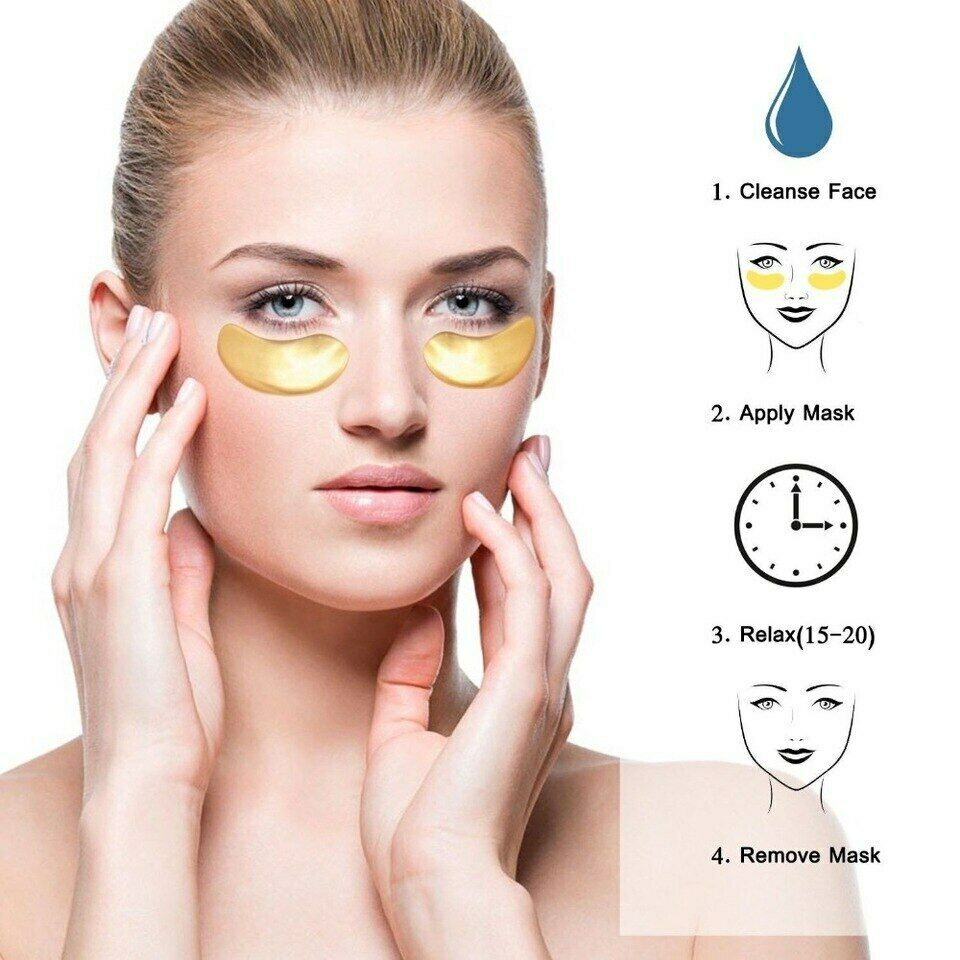 Aliver Under Eye Collagen Gold Eye Patches for Dark Circles, Eye Bags & Puffy Eyes 60 pcs