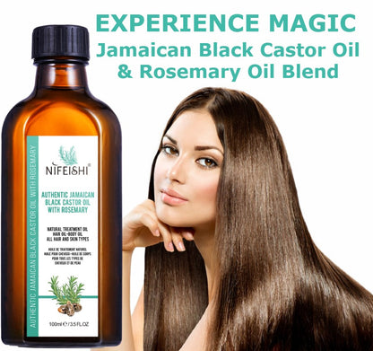 Jamaican Black Castor Oil and Rosemary Oil Blend For Hair Growth & Skin Care 100ml