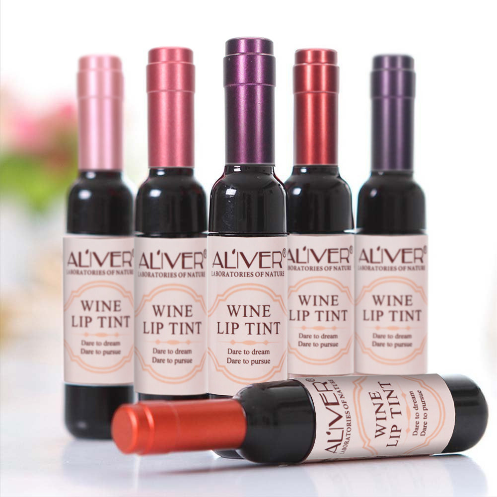 Aliver Wine Lip Tint, Waterproof Non-Stick Liquid Matte Wine Lip Gloss - 6 Colors Pack