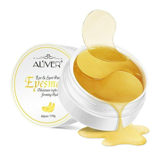 Aliver Under Eye Collagen Gold Eye Patches for Dark Circles, Eye Bags & Puffy Eyes 60 pcs